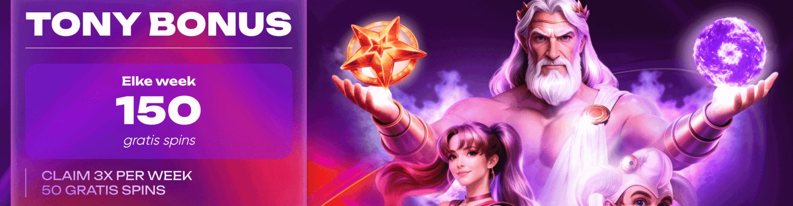 TonyBet Bonus - Elke week 150 gratis spins